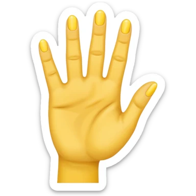 hand needs not be deformed.  NORMAL yellow hand holding up 4 fingers sticker