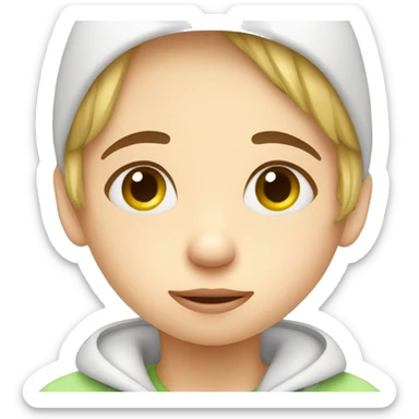 Sick child with fever sticker