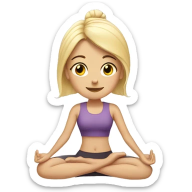blonde girl doing yoga sticker