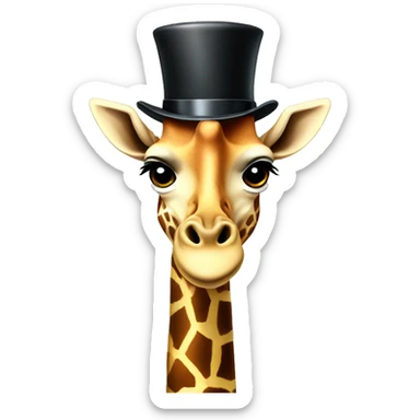Top hat giraffe sticker