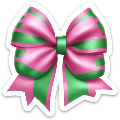 Pink and Green Bow sticker