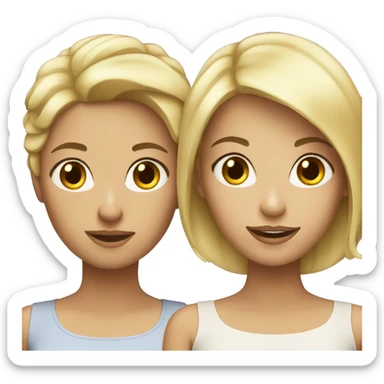 A blonde with a brunette  sticker