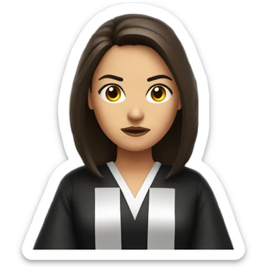 angry female judge brunette sticker