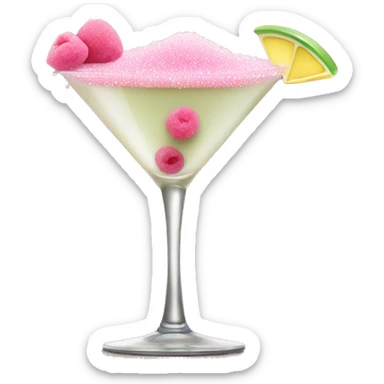 Martini with pink sugar on the rim of the cup sticker