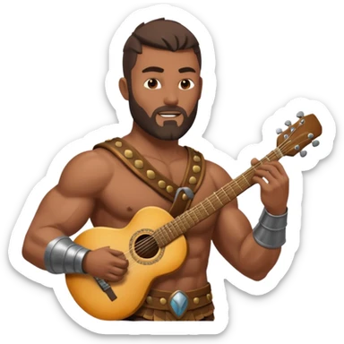 ancient gladiator play guitar sticker