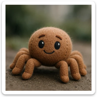 cute spider, plush portrait style, soft and cuddly sticker