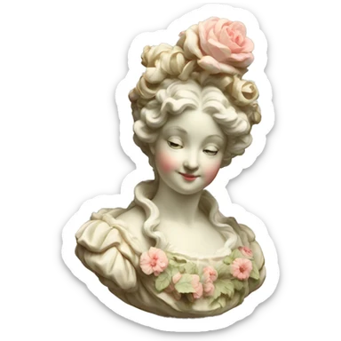 vintage rococo dainty floral statue sticker