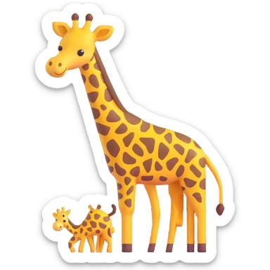 poo with giraffe print, yellow and brown spots, playful expression sticker