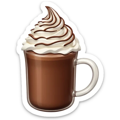 Make a hot chocolate with whipped cream sticker