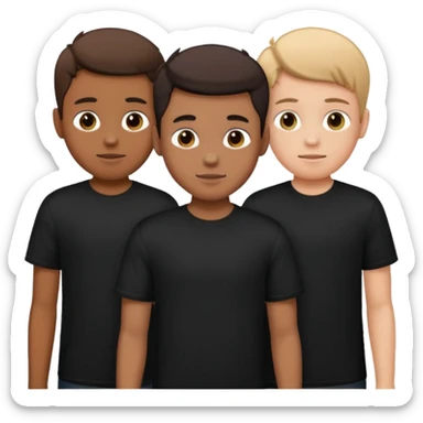 3 boys wearing black t shirt sticker