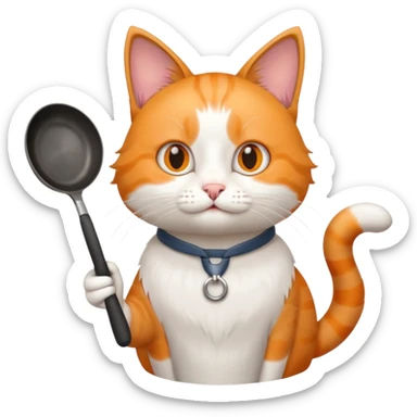gatto con padella sticker
