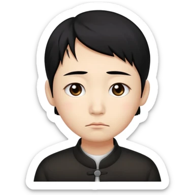 Sad narrow-eyed Chinese sticker