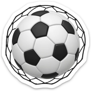 A soccer ball going to the net and goooooool sticker