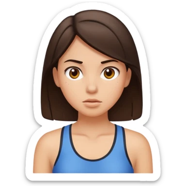 brunette girl sweating sticker