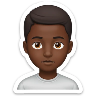 dark-skinned boy portrait realism sticker