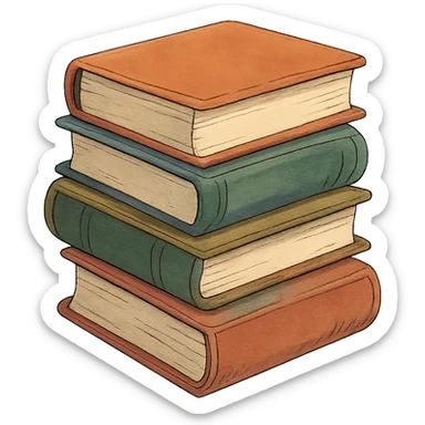 stack of books sticker