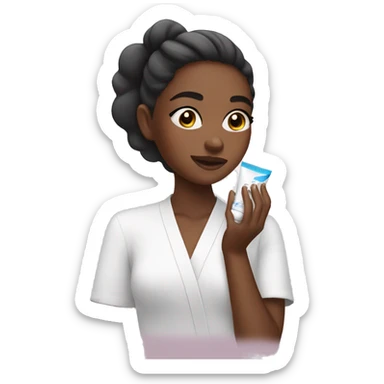 Girl doing her skincare  sticker