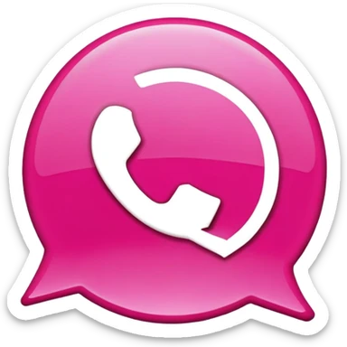 WhatsApp logo in pink  sticker