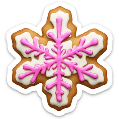 pink snowflake cookie  sticker