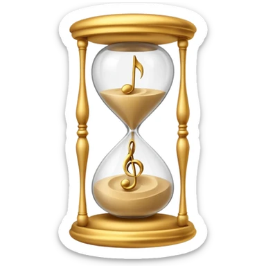 hourglass with a music note inside sticker