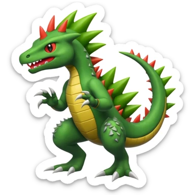 Shiftry-Grovyle-Fraxure-Haxorus-fusion sticker