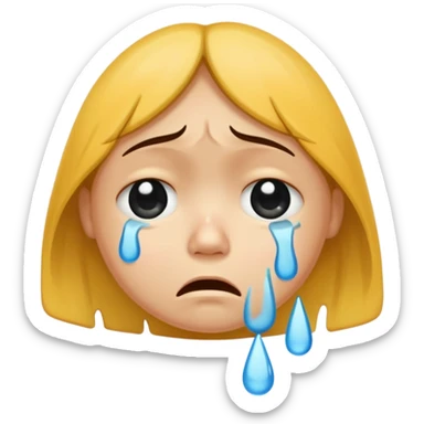 make an emoji like sobbing and make it like a child drew sticker
