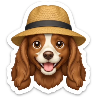 un cocker avec un chapeau sticker