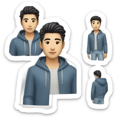 Kazakh model guy sticker