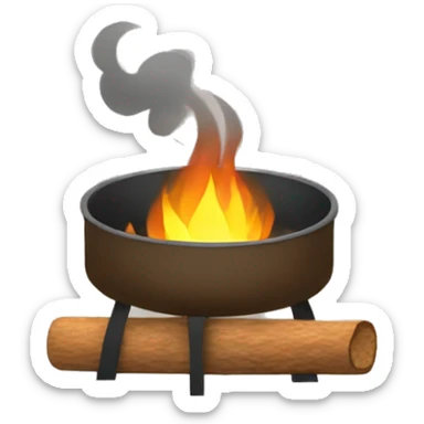Roasting a s’more by campfire sticker
