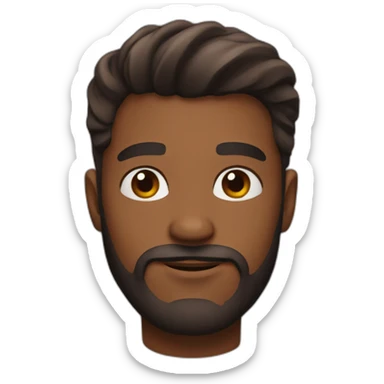25 year old with a beard and a brown skin sticker