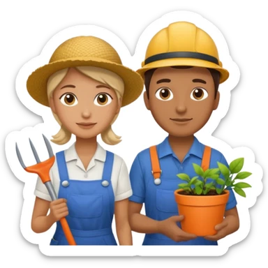 Couple, she is a housekeeper and him is a gardener/maintenance sticker
