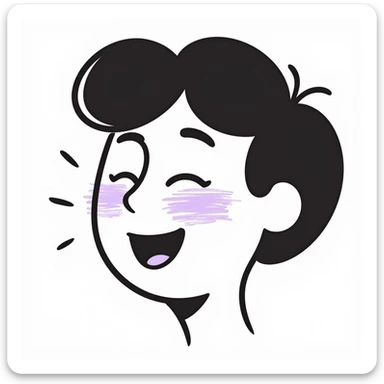 face with tilted head, laughing and tears of joy emoji, hand-drawn chalk style, soft lilac color palette, rough doodle-like texture, looks like pastel chalk on a dark surface, aesthetic and emotional, suitable for Telegram channel sticker