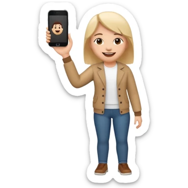 a single full body 3D bitmoji showing the action of talking to someone on mobile sticker