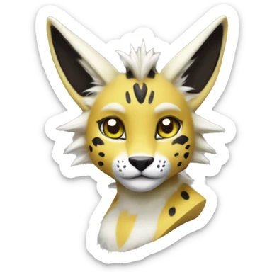 Anthro Renamon-Vernid-Serval-Lombax sticker