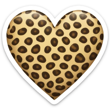 Leapord print heart sticker