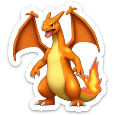 charizard-adult-tall-front-stand-up-fire sticker