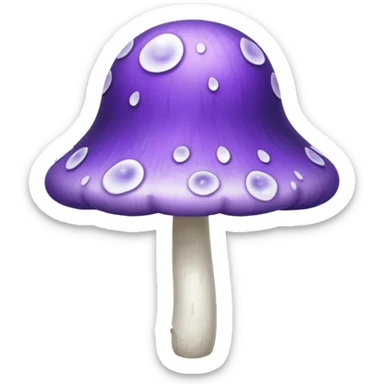 cogumelo fantasma fantasma roxo e branco sticker