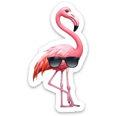 Flamingo wearing sun glasses sticker