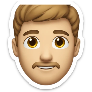 Guy with short brown hair and very short beard, blue eyes sticker