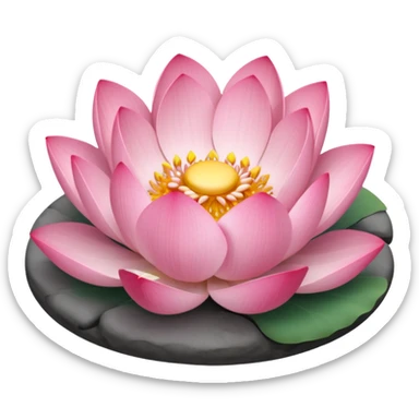 lotus flower with balanced stones sticker