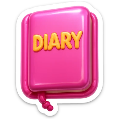 a pink diary, balloon style sticker