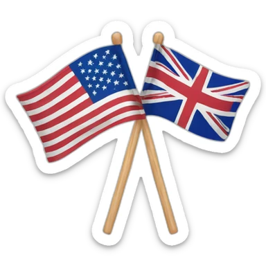 Usa flag with UK flag sticker