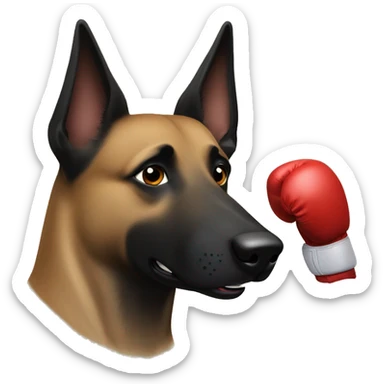 boxing Training  Dog The Belgian Shepherd sticker