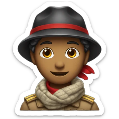 scout avec un foulard noir et rouge et un béret sticker