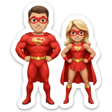 Superhero couple  sticker