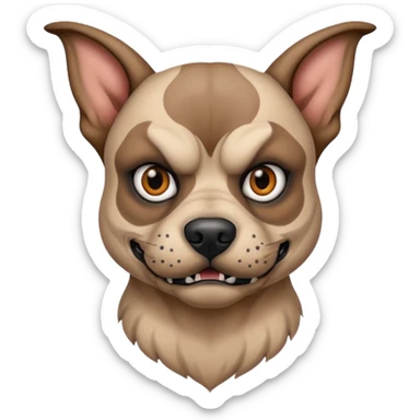 tattooed scary looking dog with heavy face tattoes sticker