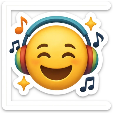 gay pride emoji, rainbow headphones, musical and lively sticker