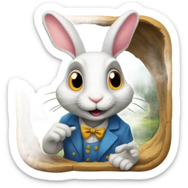Rabbit hole like in Alice in wonderland  sticker