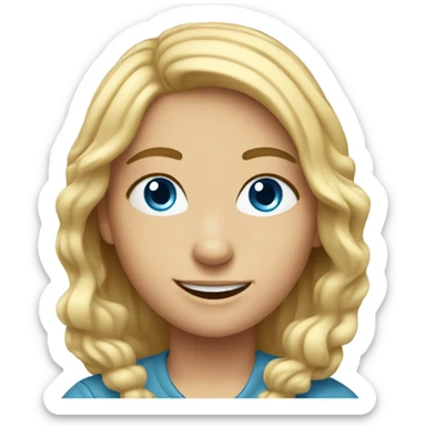 girl with blue eyes smiling in car interior  sticker