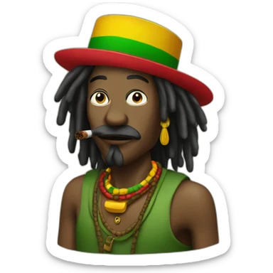 rasta with a cigar sticker